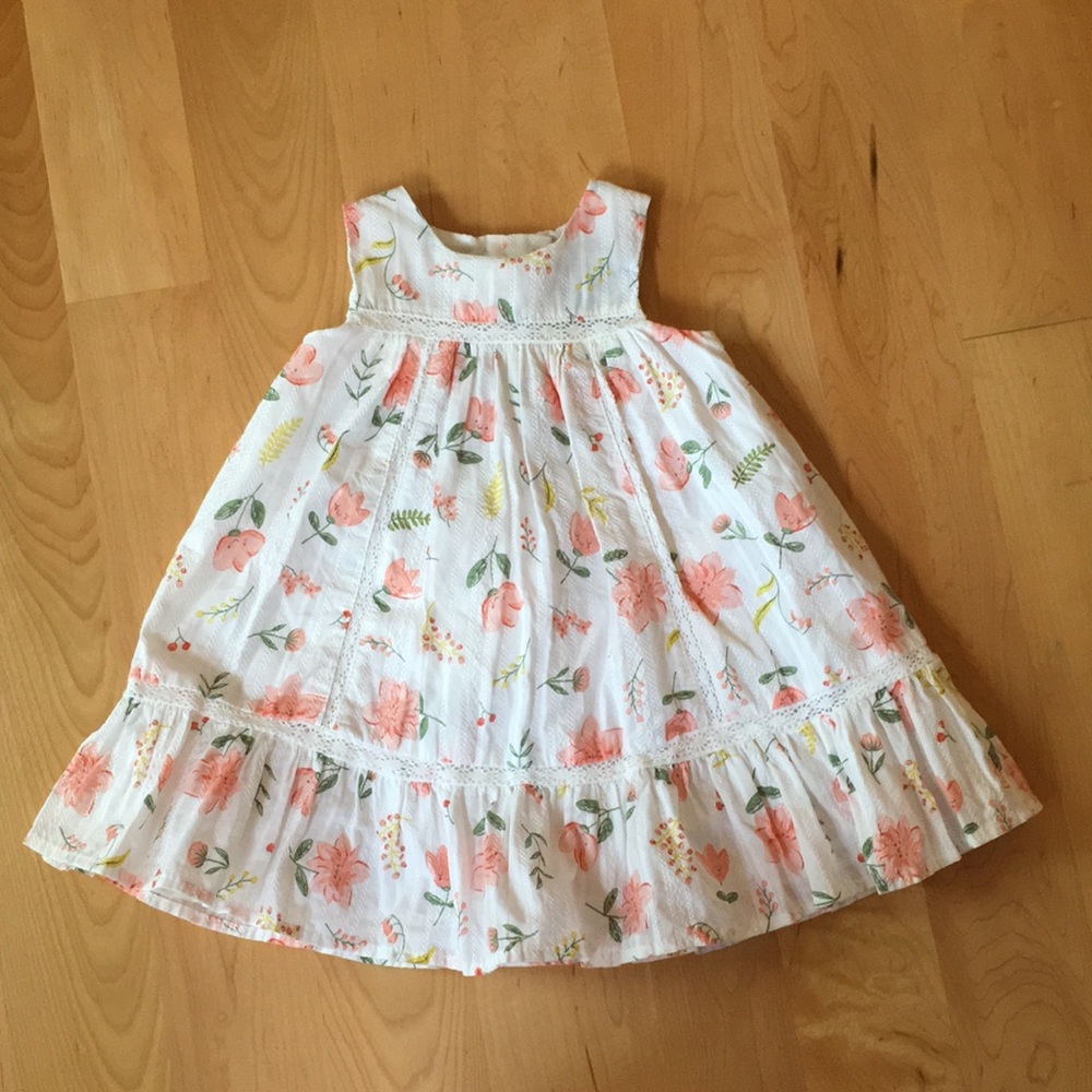 CYNTHIA ROWLEY | Baby Girls Cotton Sun Dress Smiley Face Floral Print